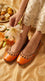 Orange Leather Khussa For Women EC8875