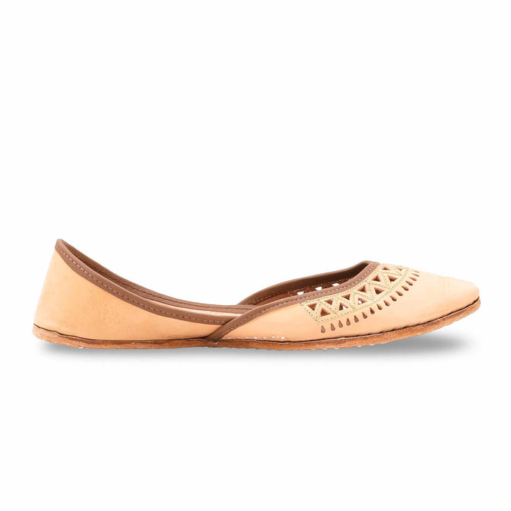 Fawn Leather Khussa For Women EC8876