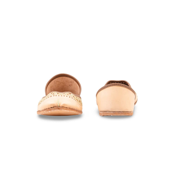 Fawn Leather Khussa For Women EC8876