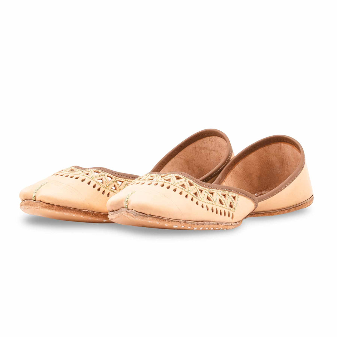 Fawn Leather Khussa For Women EC8876