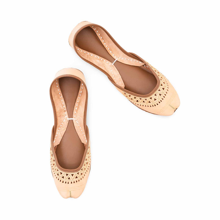 Fawn Leather Khussa For Women EC8876