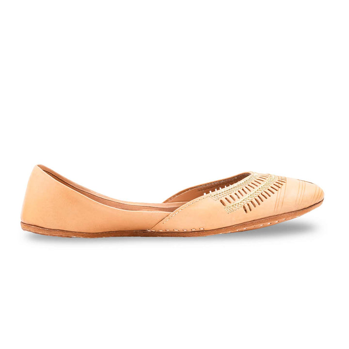 Fawn Leather Khussa For Women EC8877