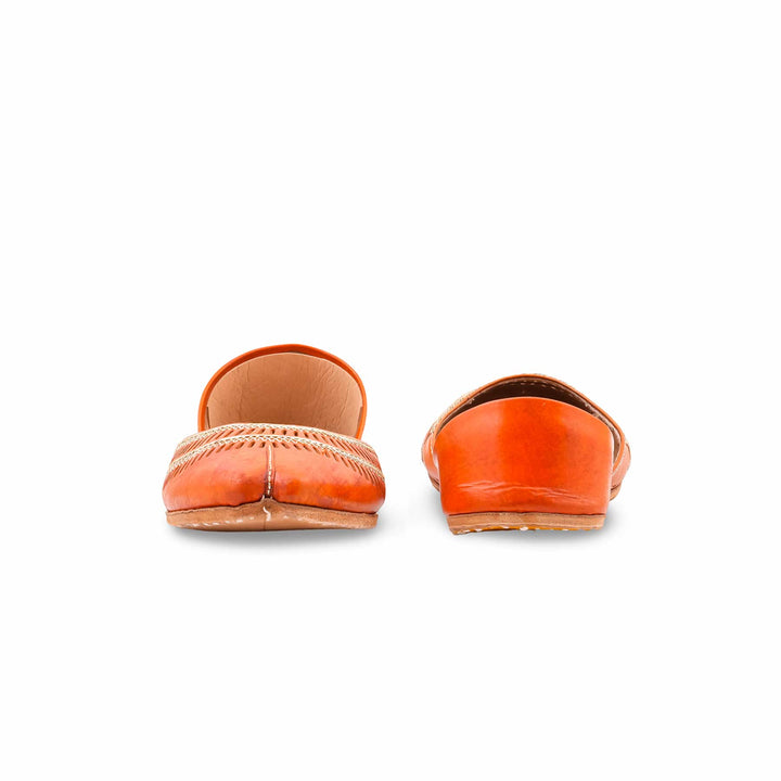 Orange Leather Khussa For Women EC8877
