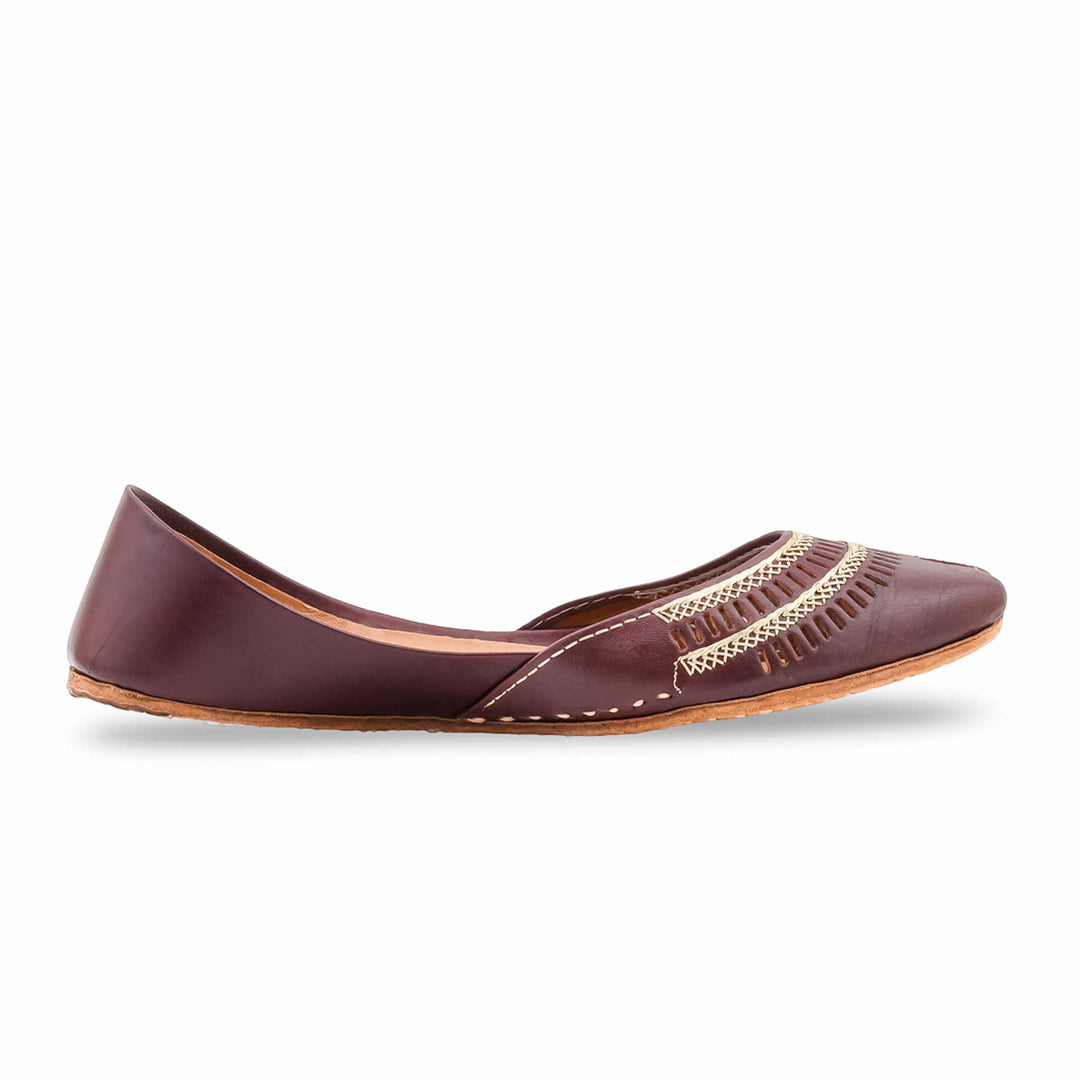 Coffee Leather Khussa For Women EC8877