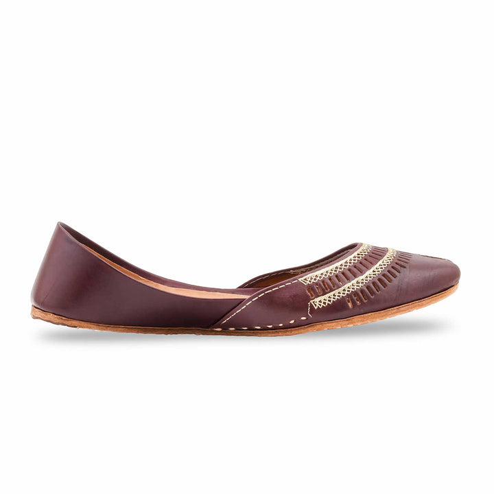 Coffee Leather Khussa For Women EC8877