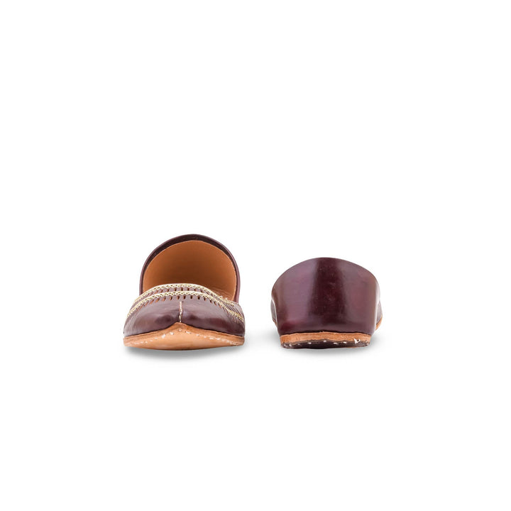 Coffee Leather Khussa For Women EC8877