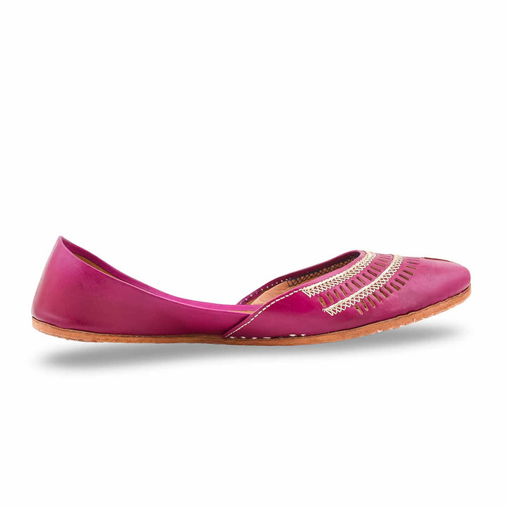 Pink Leather Khussa For Women EC8877