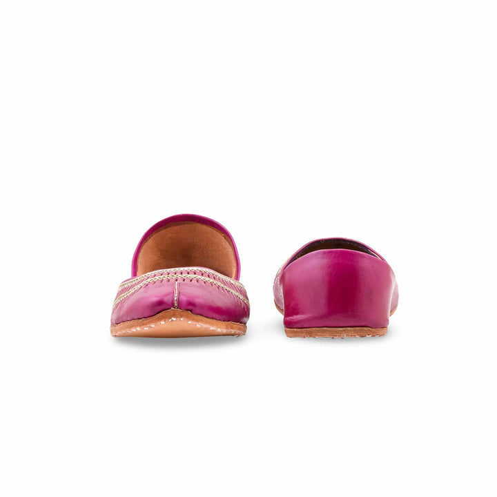 Pink Leather Khussa For Women EC8877