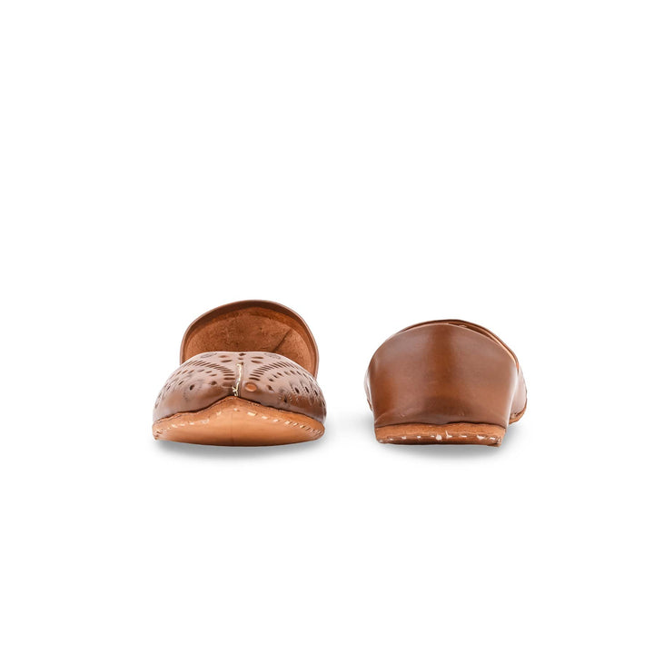 Brown Leather Khussa For Women EC8878