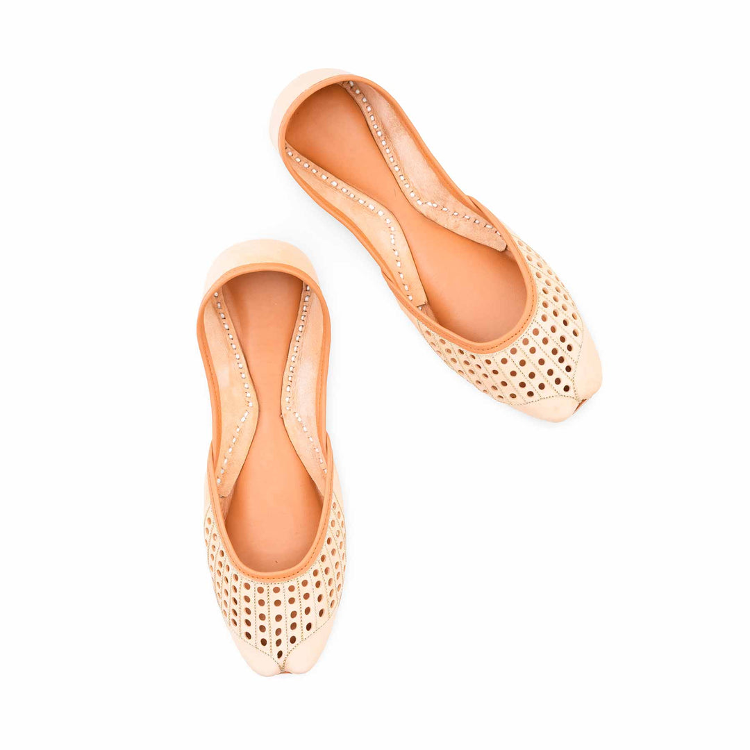 Fawn Leather Khussa For Women EC8879