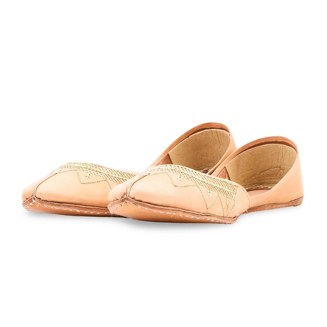Fawn Leather Khussa For Women EC8880