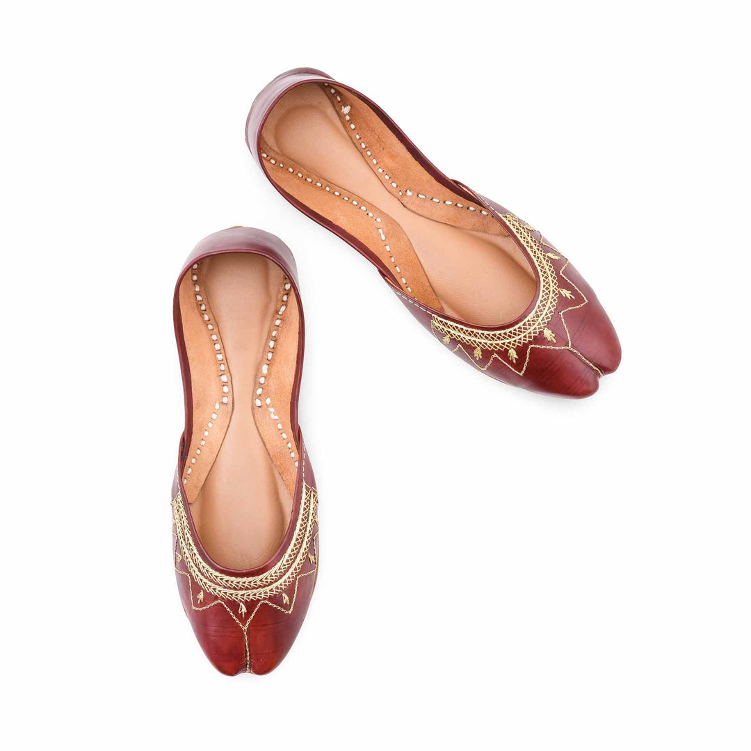 Coffee Leather Khussa For Women EC8880