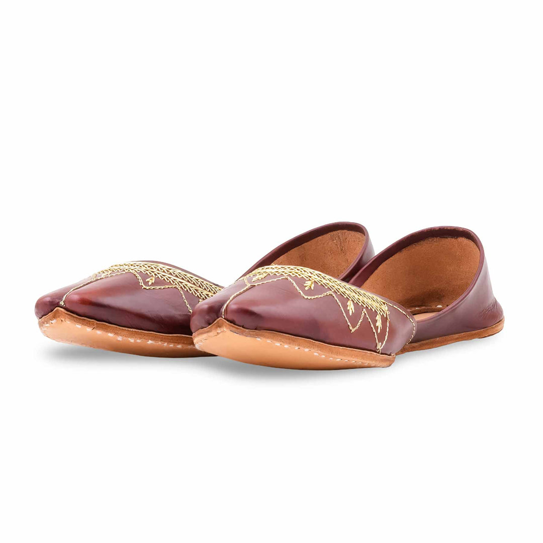 Coffee Leather Khussa For Women EC8880