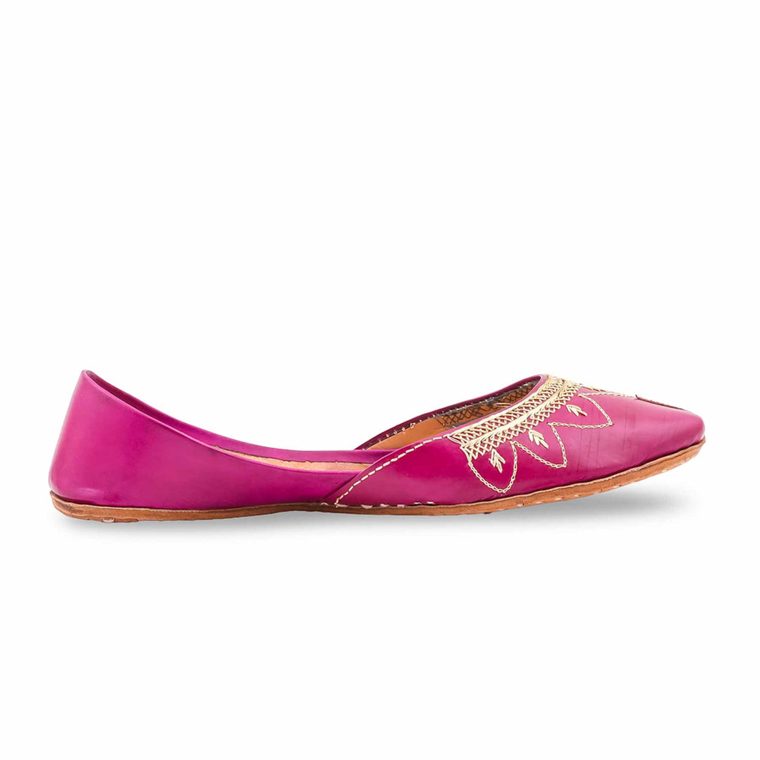 Pink Leather Khussa For Women EC8880