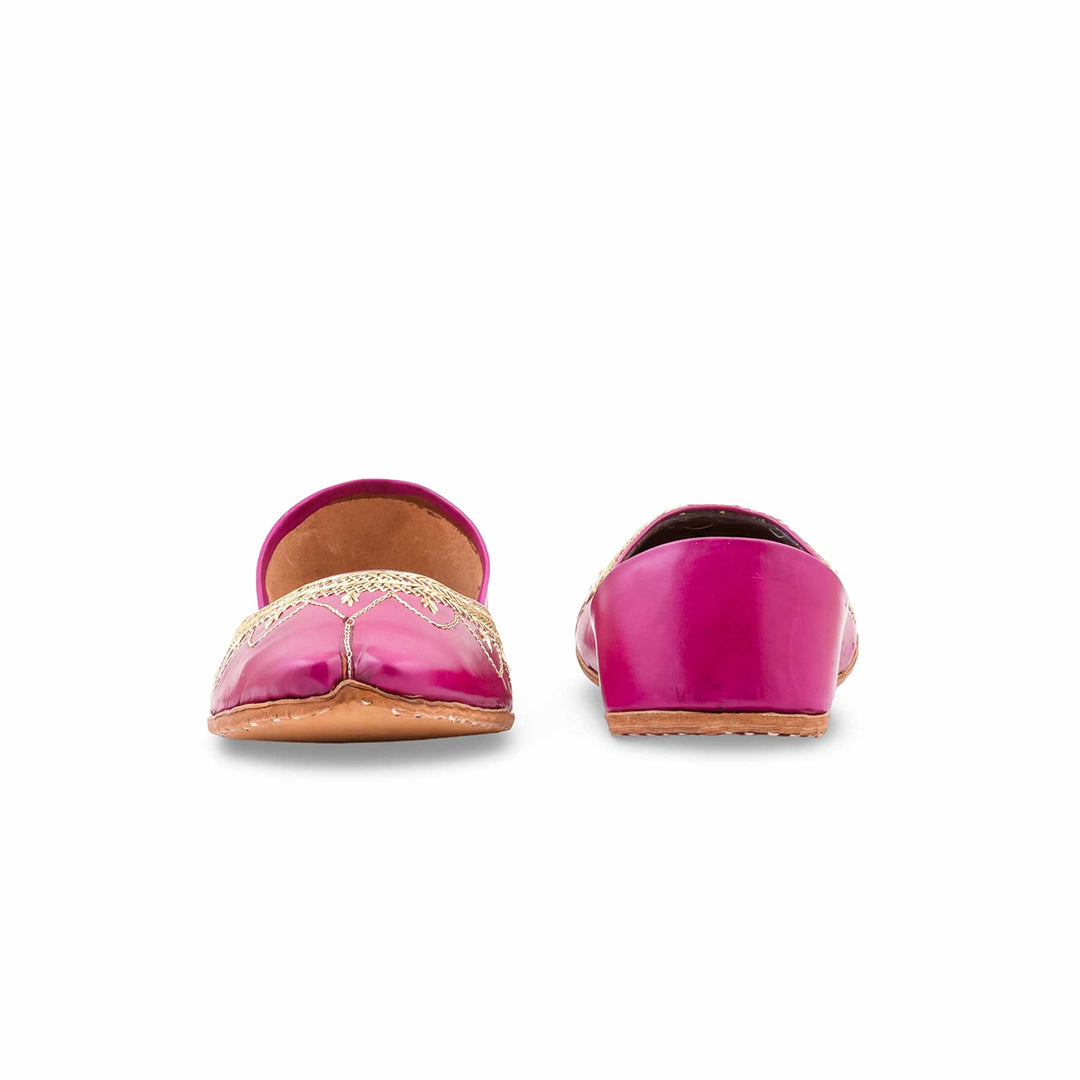 Pink Leather Khussa For Women EC8880