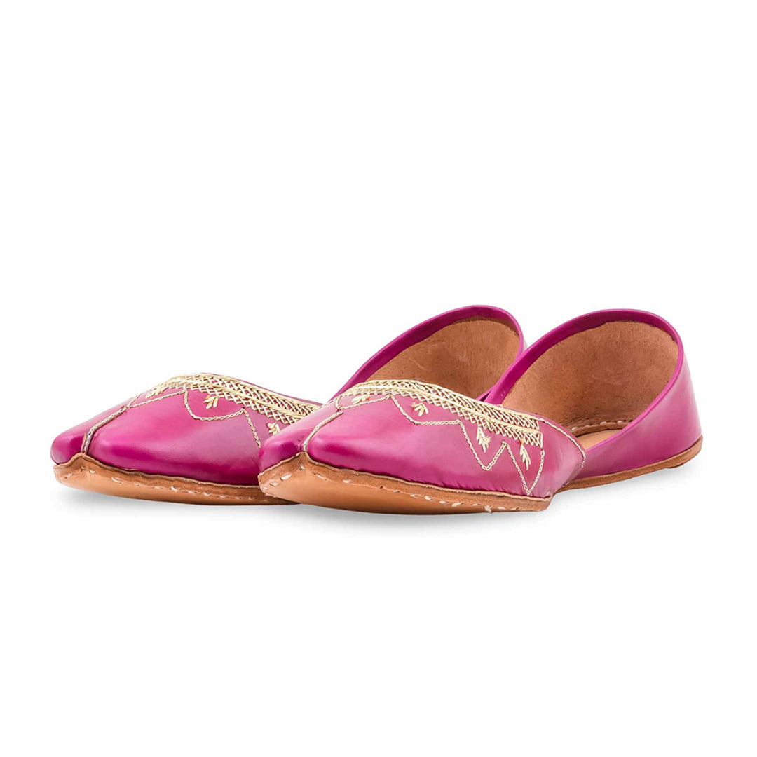 Pink Leather Khussa For Women EC8880