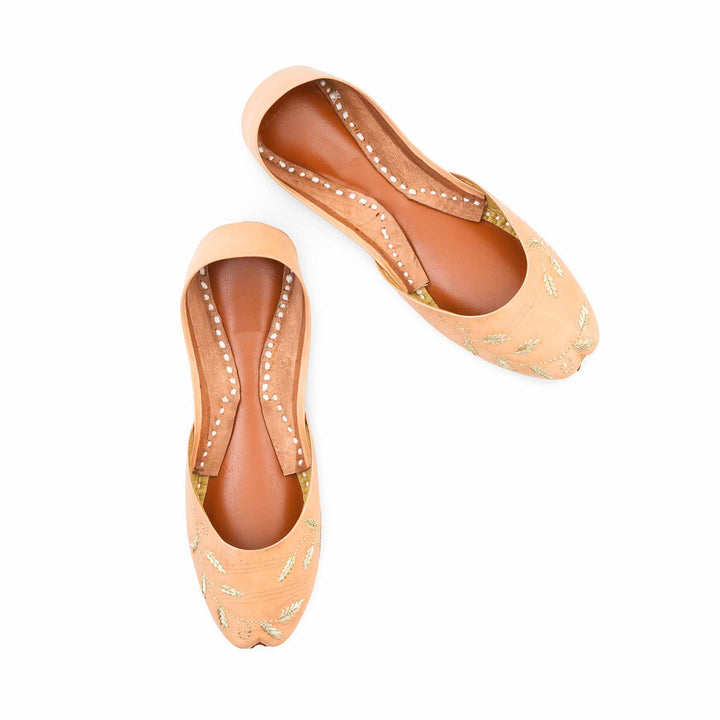 Fawn Leather Khussa For Women EC8881