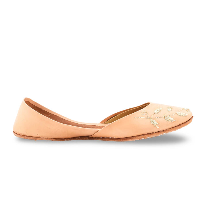 Fawn Leather Khussa For Women EC8881