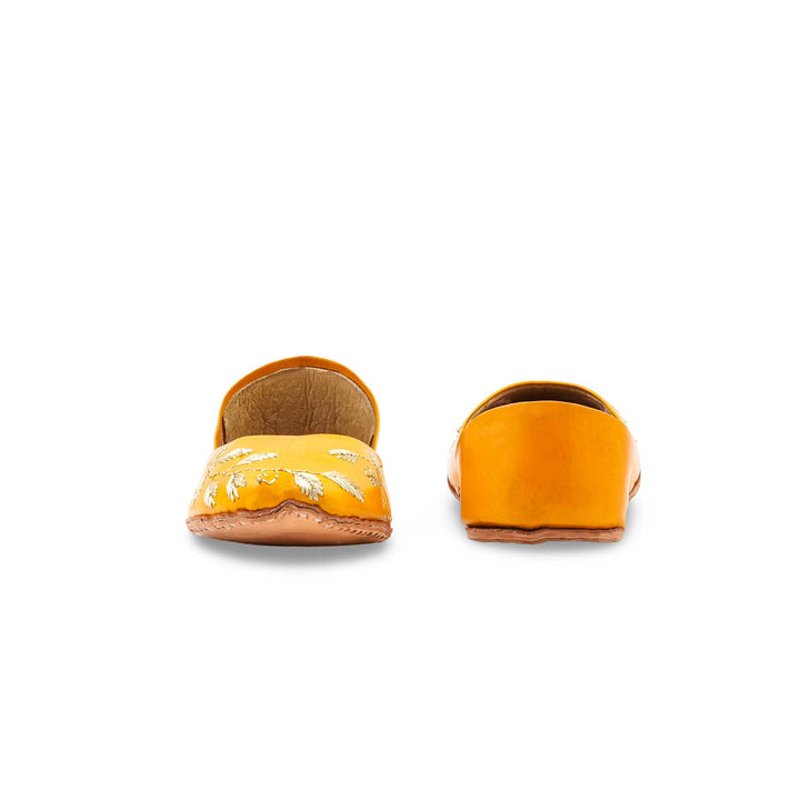 Yellow Leather Khussa For Women EC8881