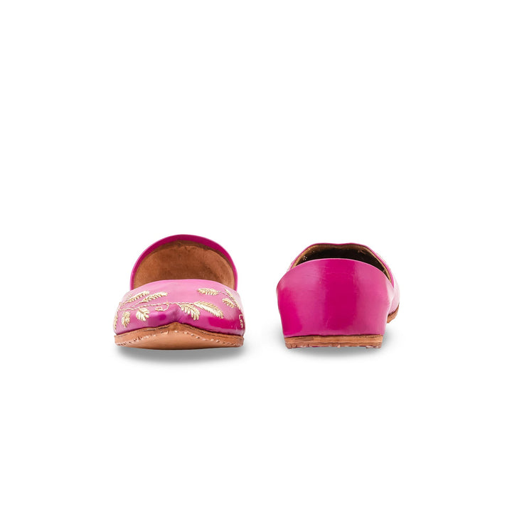 Pink Leather Khussa For Women EC8881