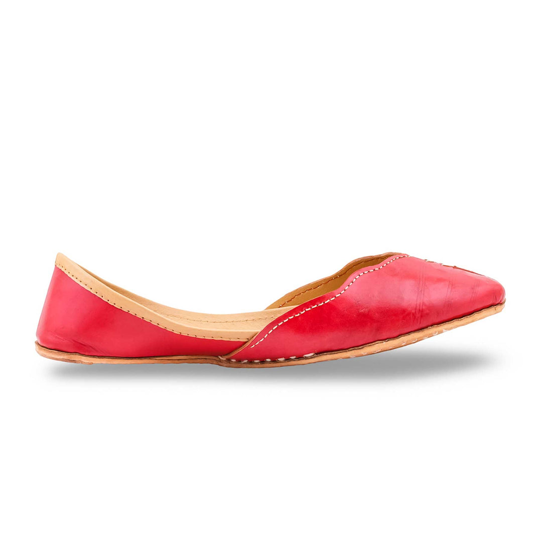Red Leather Khussa For Women EC8882