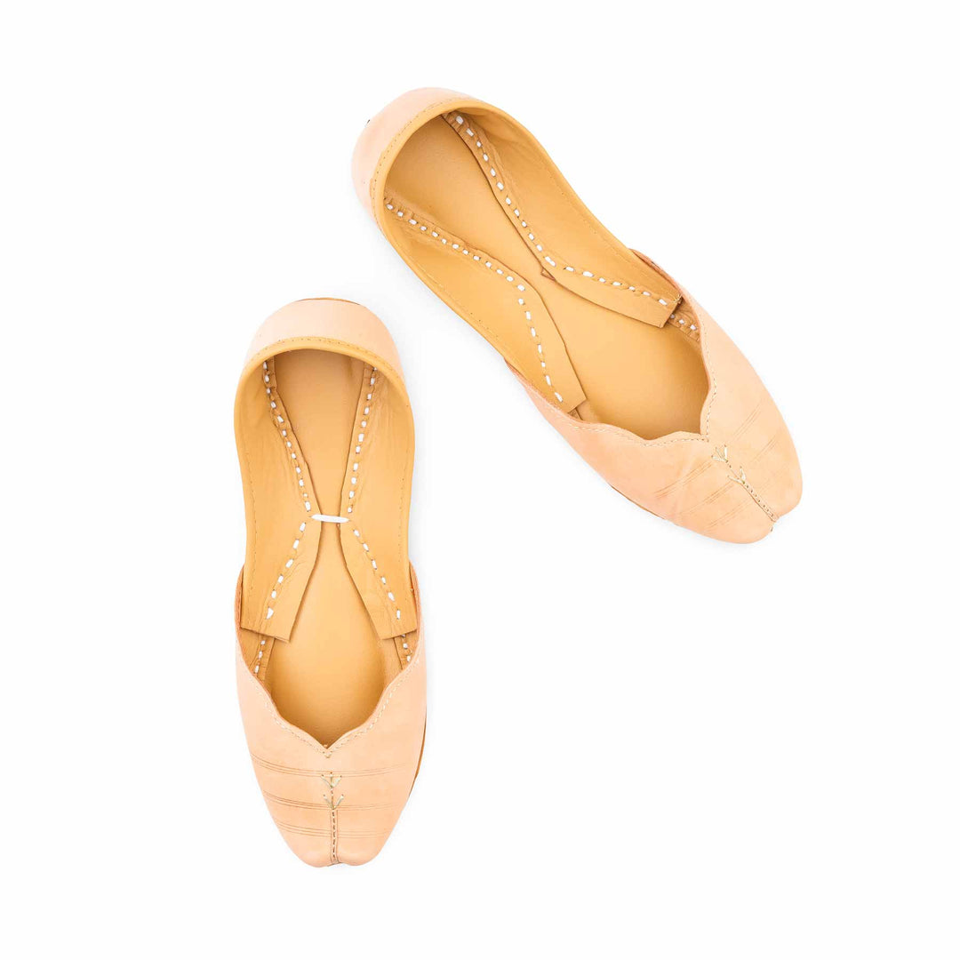 Fawn Leather Khussa For Women EC8882