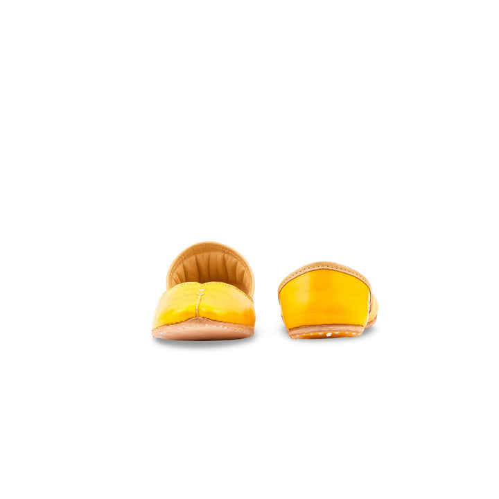 Yellow Leather Khussa For Women EC8882