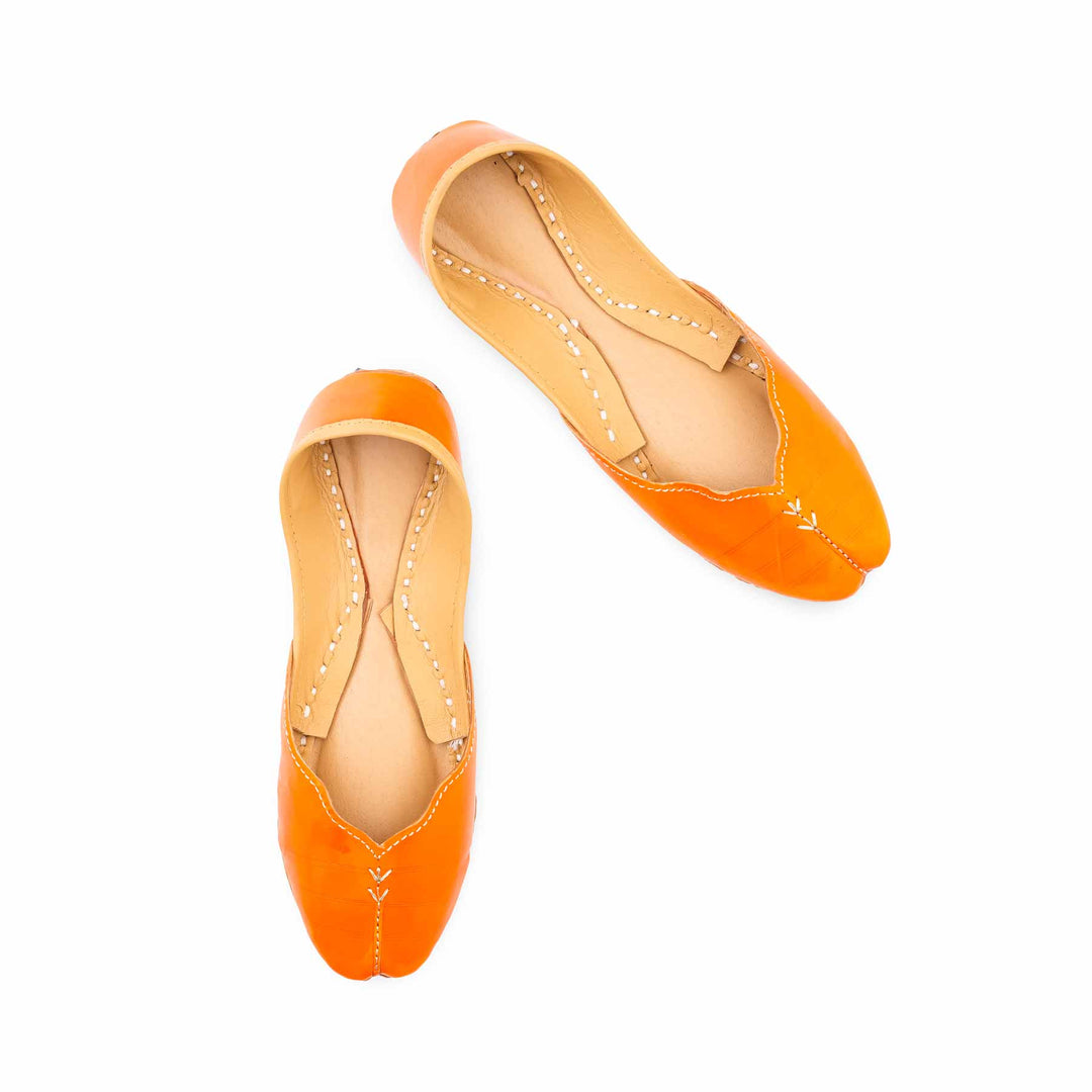 Orange Leather Khussa For Women EC8882