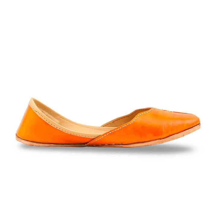 Orange Leather Khussa For Women EC8882