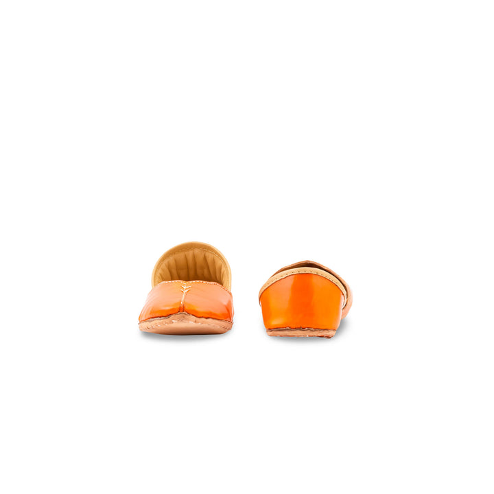 Orange Leather Khussa For Women EC8882