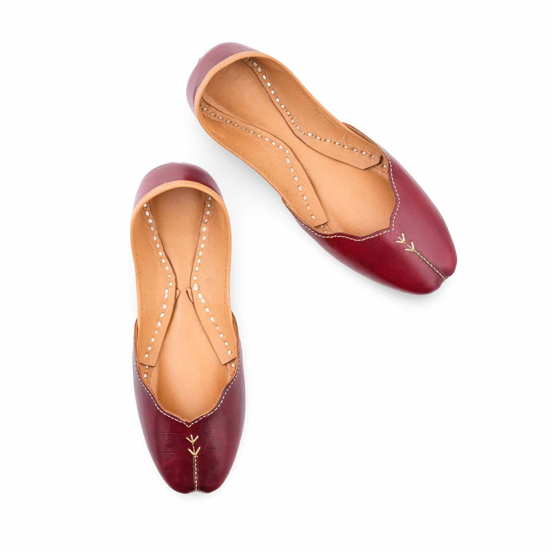 Coffee Leather Khussa For Women EC8882