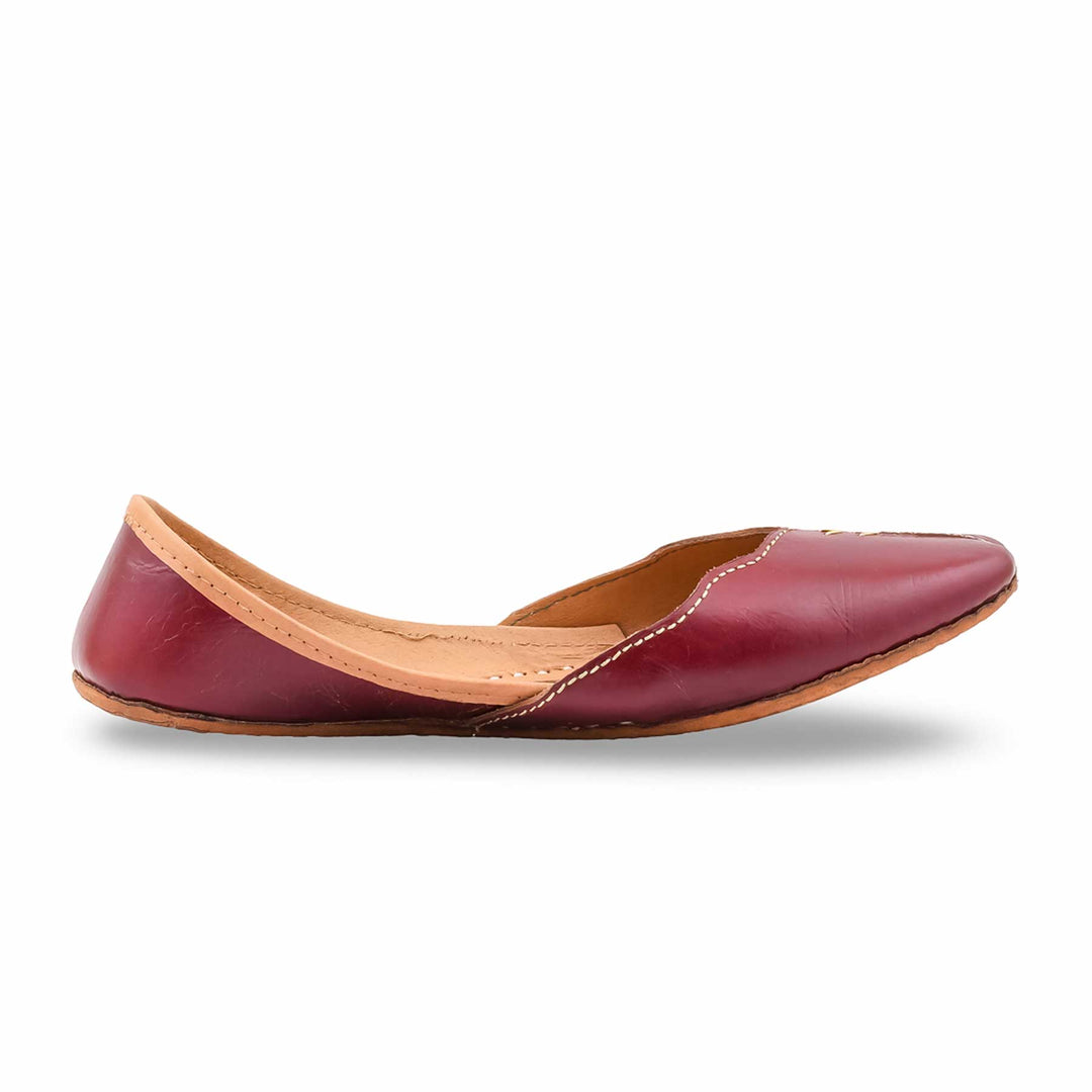 Coffee Leather Khussa For Women EC8882