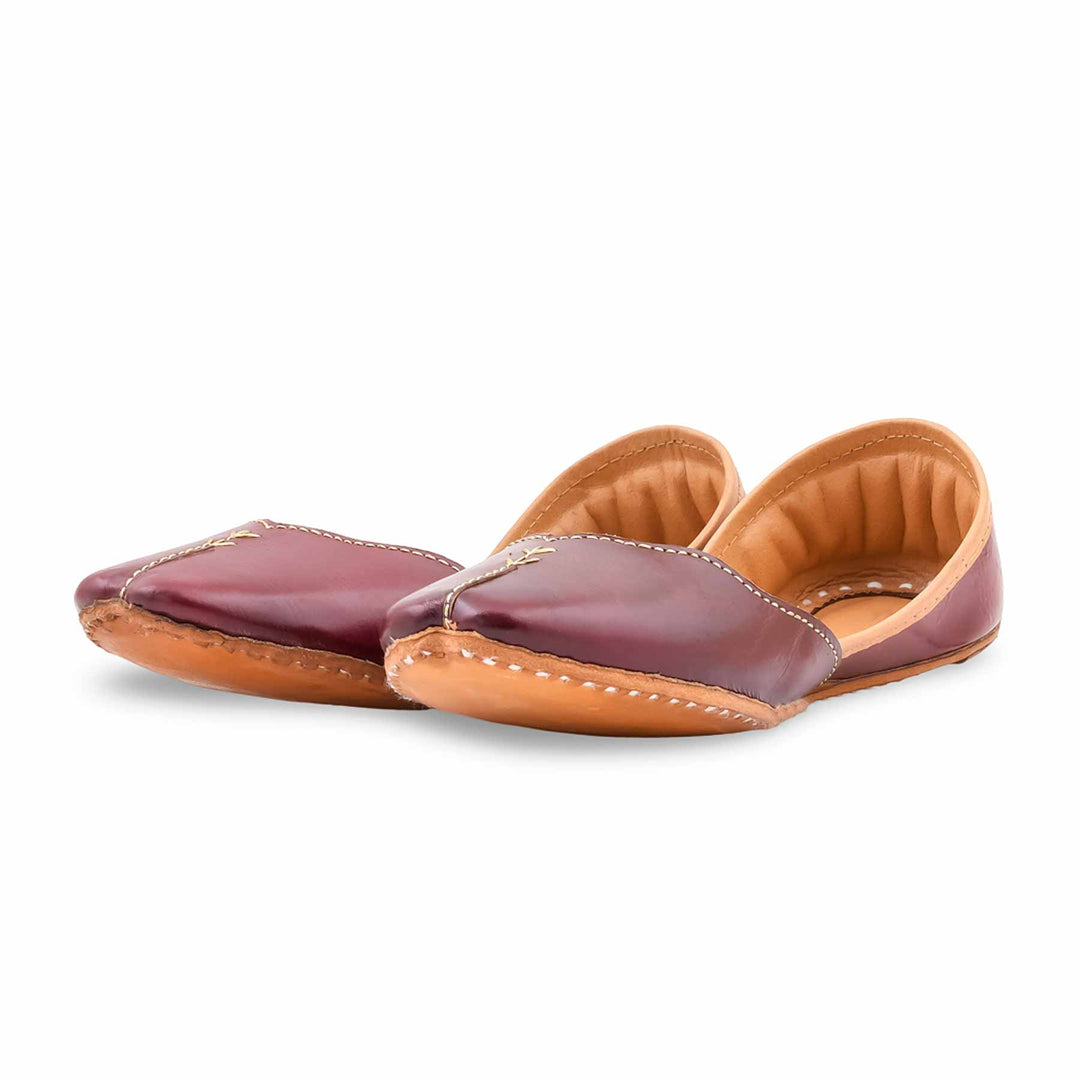 Coffee Leather Khussa For Women EC8882