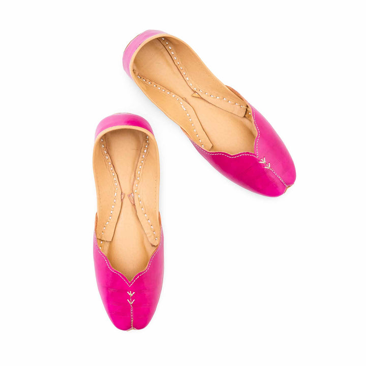Pink Leather Khussa For Women EC8882