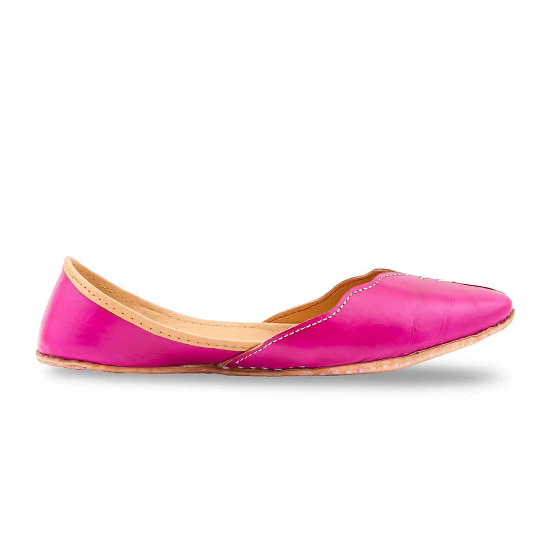 Pink Leather Khussa For Women EC8882