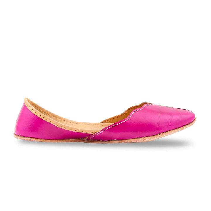 Pink Leather Khussa For Women EC8882