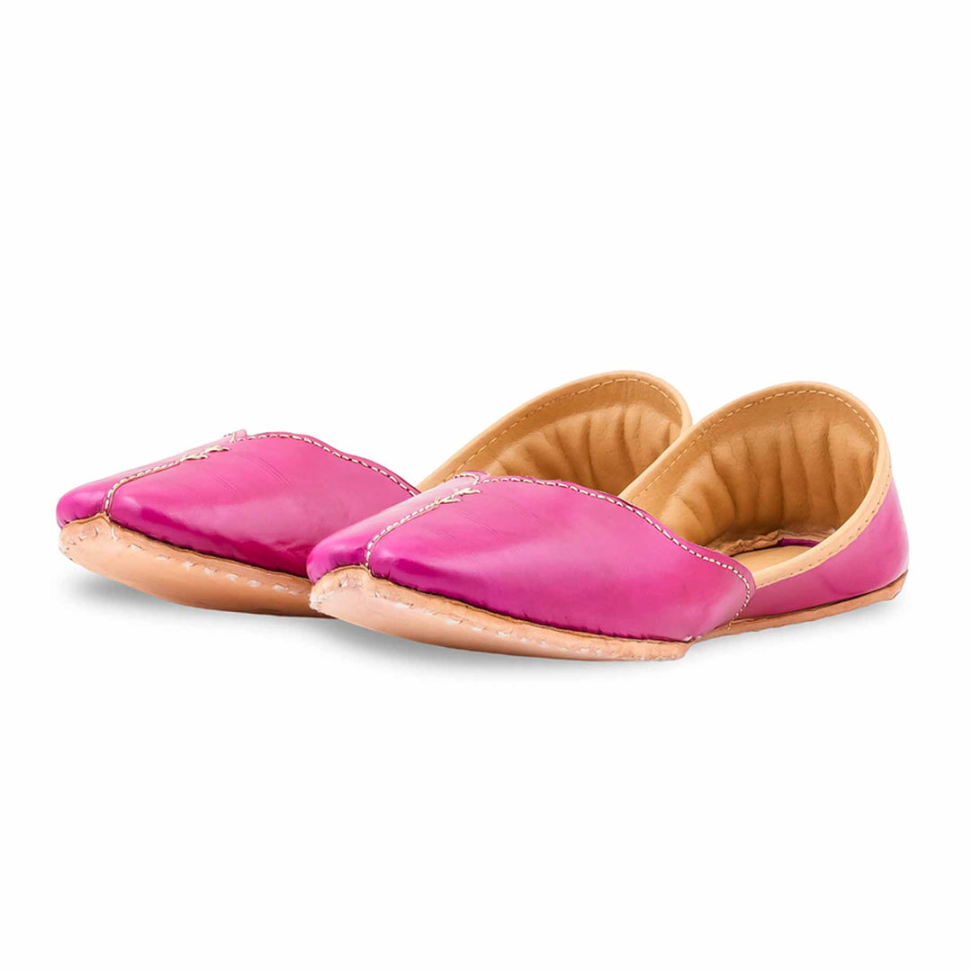Pink Leather Khussa For Women EC8882