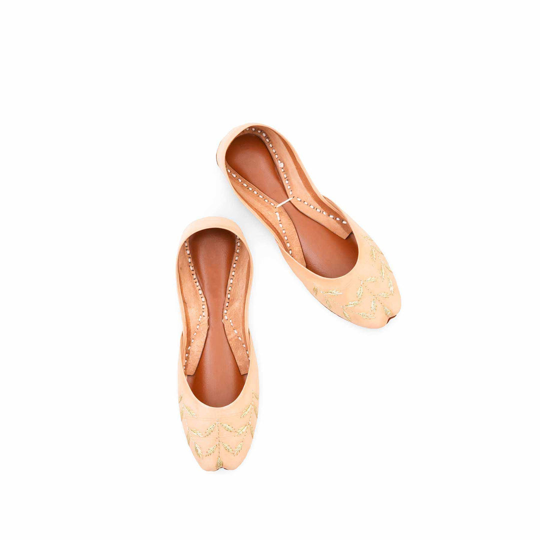 Fawn Leather Khussa For Women EC8889