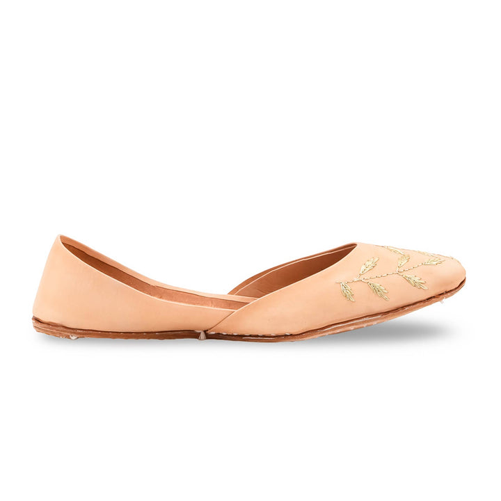 Fawn Leather Khussa For Women EC8889