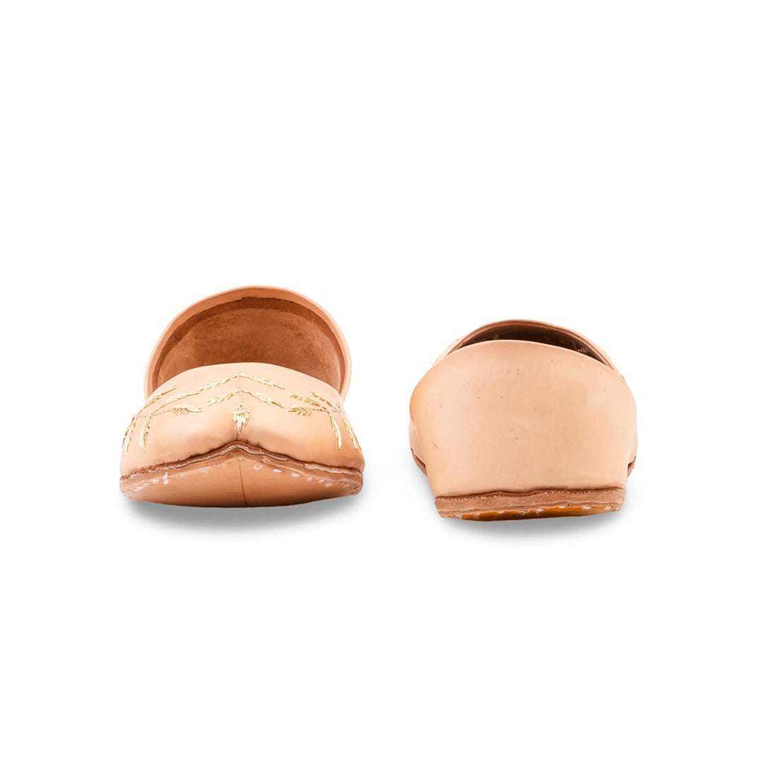 Fawn Leather Khussa For Women EC8889
