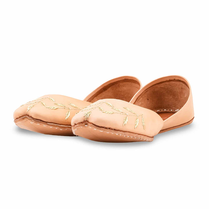 Fawn Leather Khussa For Women EC8889