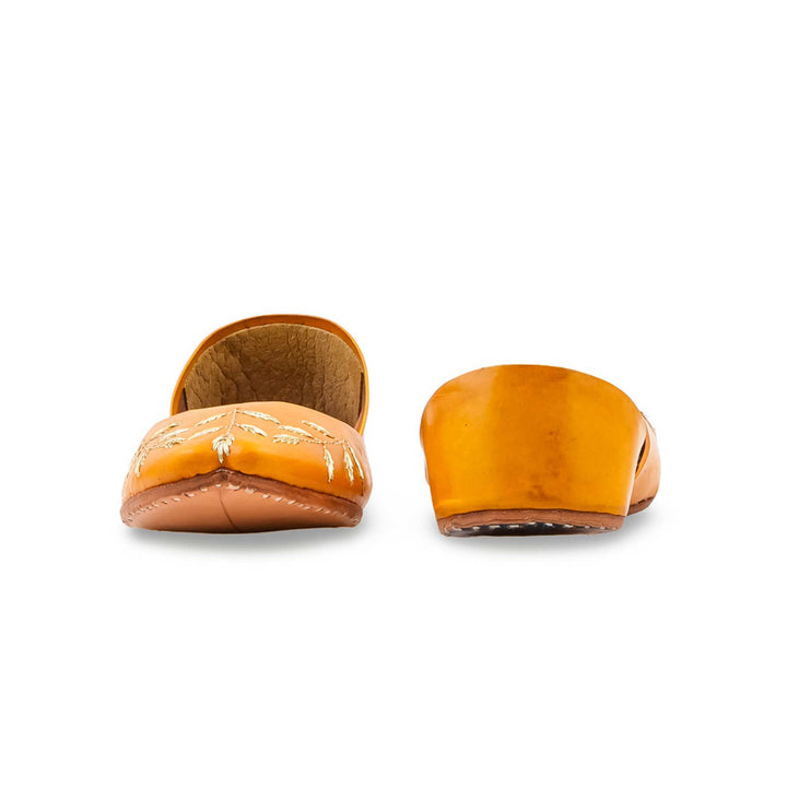 Yellow Leather Khussa For Women EC8889