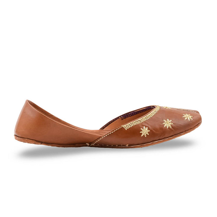 Brown Leather Khussa For Women EC8890