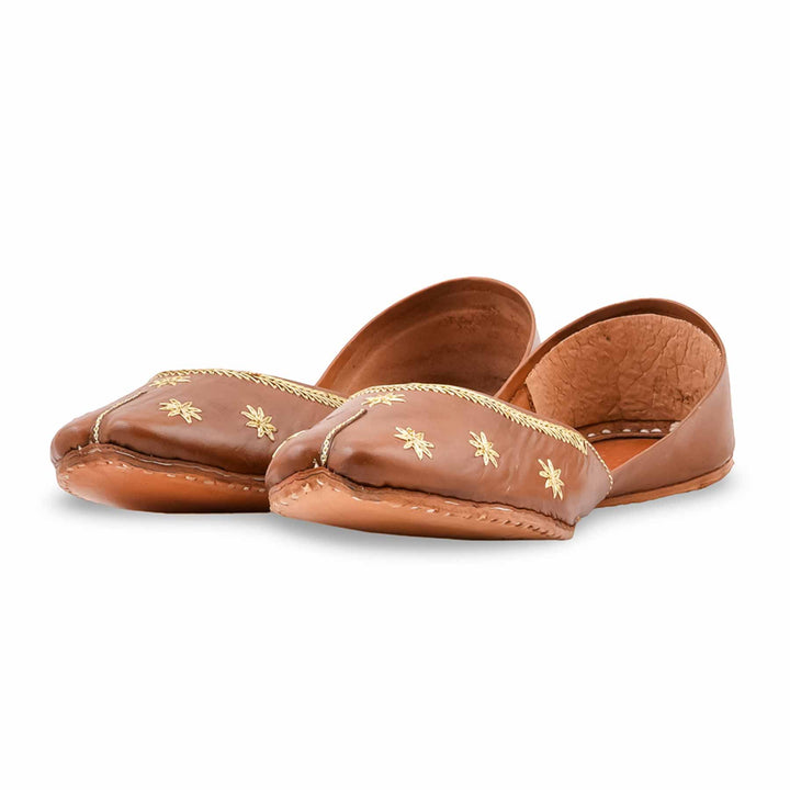 Brown Leather Khussa For Women EC8890