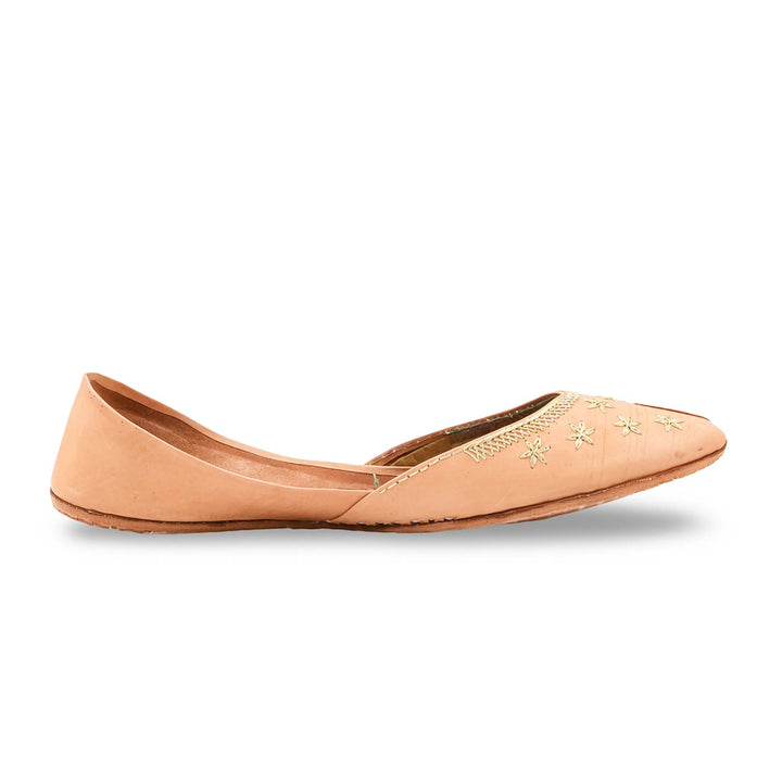 Fawn Leather Khussa For Women EC8890