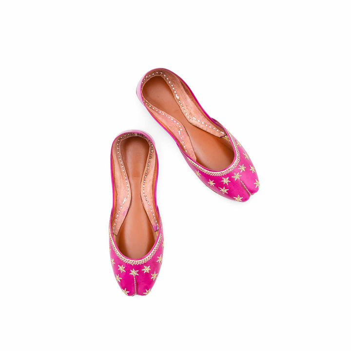 Pink Leather Khussa For Women EC8890