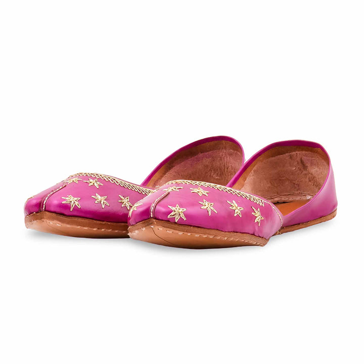 Pink Leather Khussa For Women EC8890