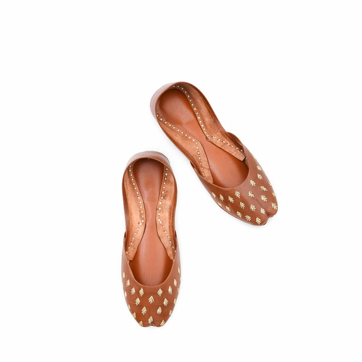 Brown Leather Khussa For Women EC8891