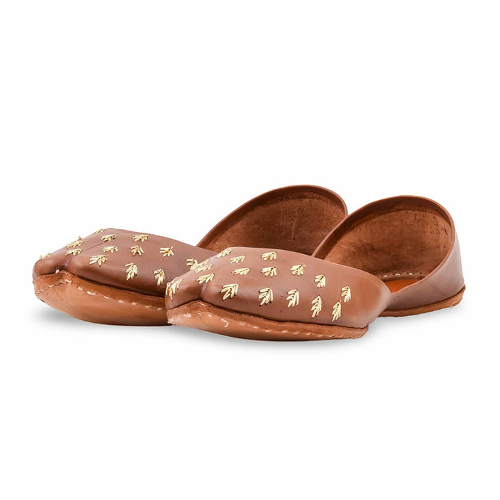 Brown Leather Khussa For Women EC8891