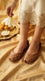 Brown Leather Khussa For Women EC8891